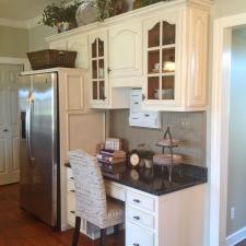 View this after image of this Mount Juliet customer’s kitchen cabinet transformation in a warm modern Tuscan glaze